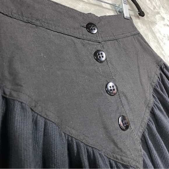 Vintage Kati Mixed Media Southwestern Knit Skirt Side Slit Size Small Black - Picture 6 of 10